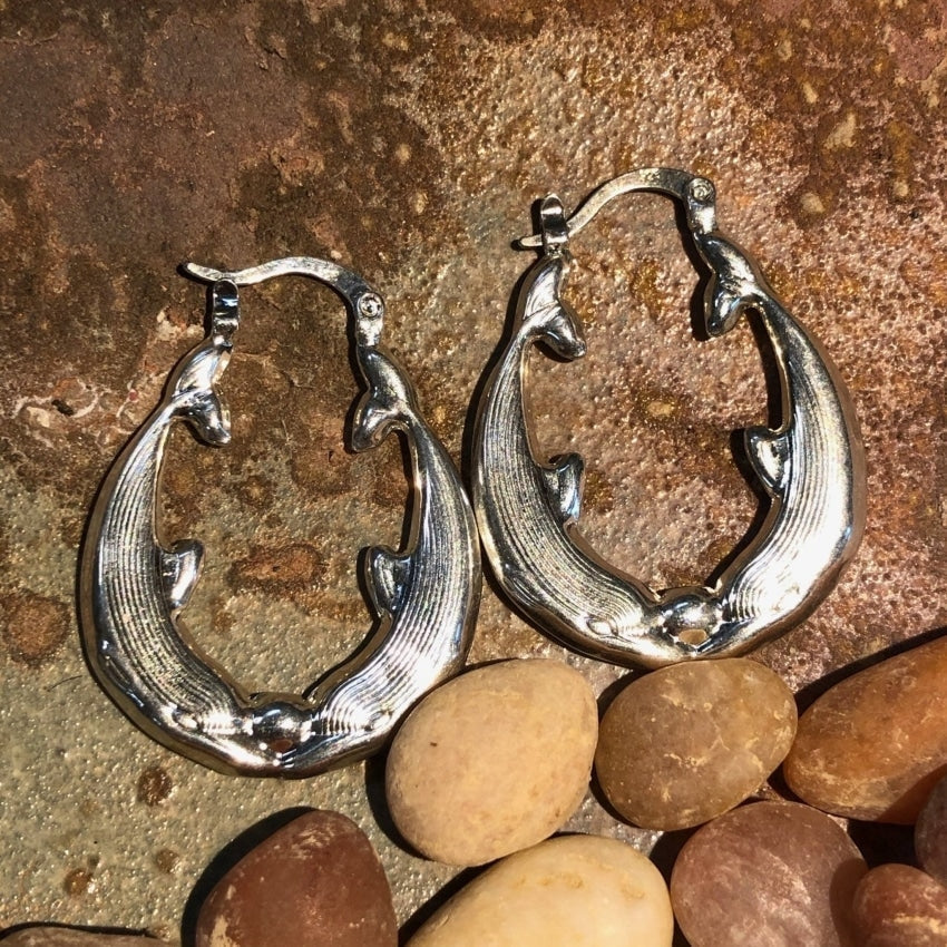 14k Solid Gold Dolphin Lever Back Drop Earrings. Sea Life Jewelry - Etsy
